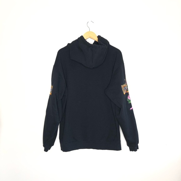 Born x Raised Black Embroidered Sleeves Hoodie Jacket Size Medium - Picture 2 of 7